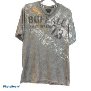 Buffalo by David Bitton Gray V-neck T-shirt